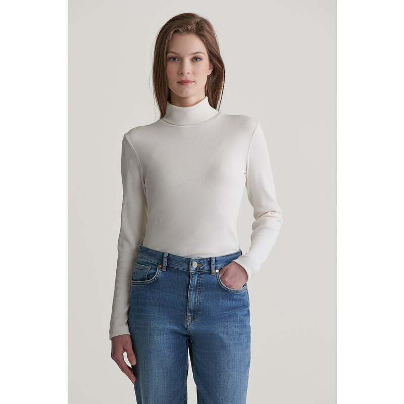 ROLÁK GANT SLIM RIB TURTLENECK EGGSHELL 96191925