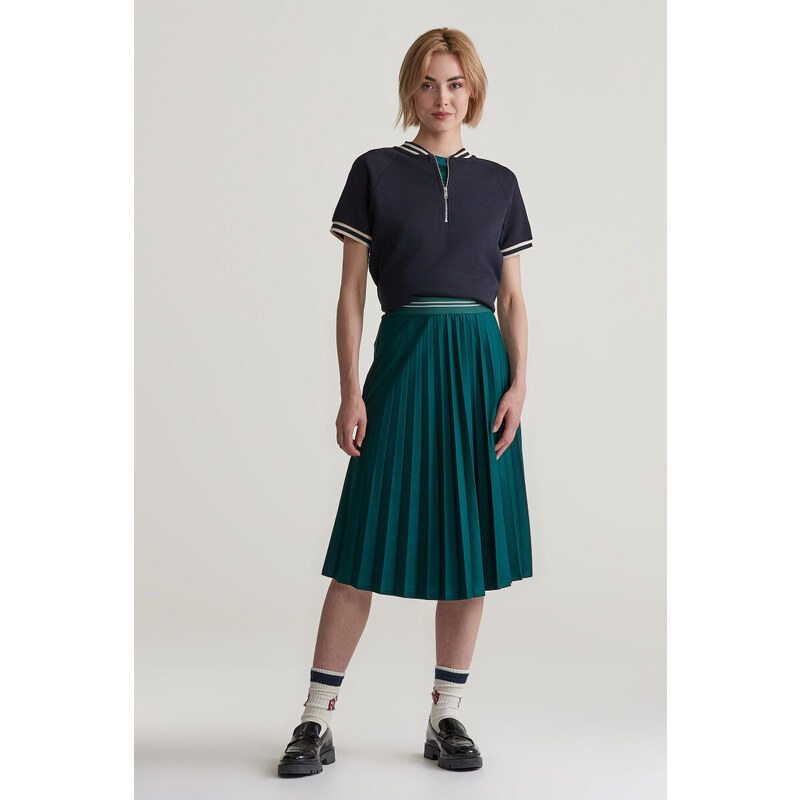 SUKNĚ GANT JERSEY PLEATED SKIRT DEEP FOREST