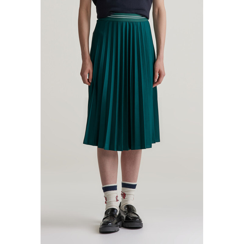 SUKNĚ GANT JERSEY PLEATED SKIRT DEEP FOREST