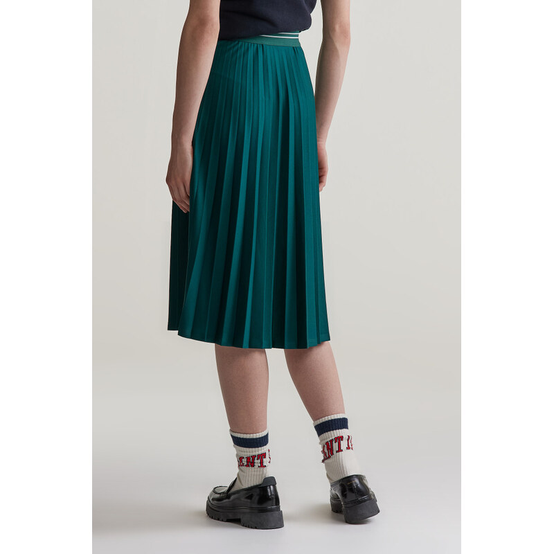 SUKNĚ GANT JERSEY PLEATED SKIRT DEEP FOREST
