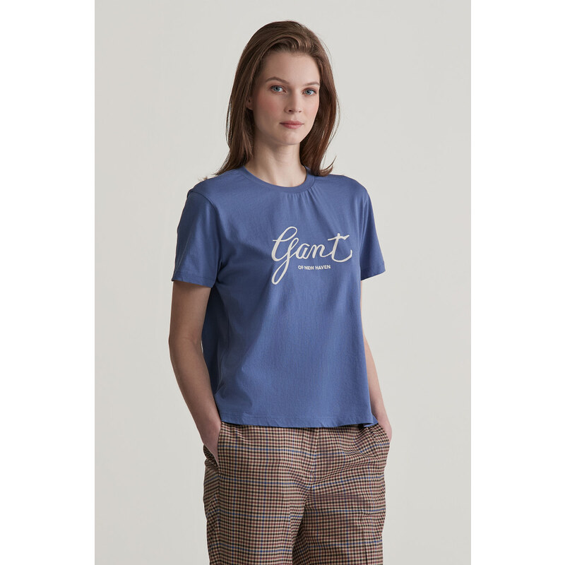TRIČKO GANT REG SCRIPT T-SHIRT DUSTY NAVY 96191931