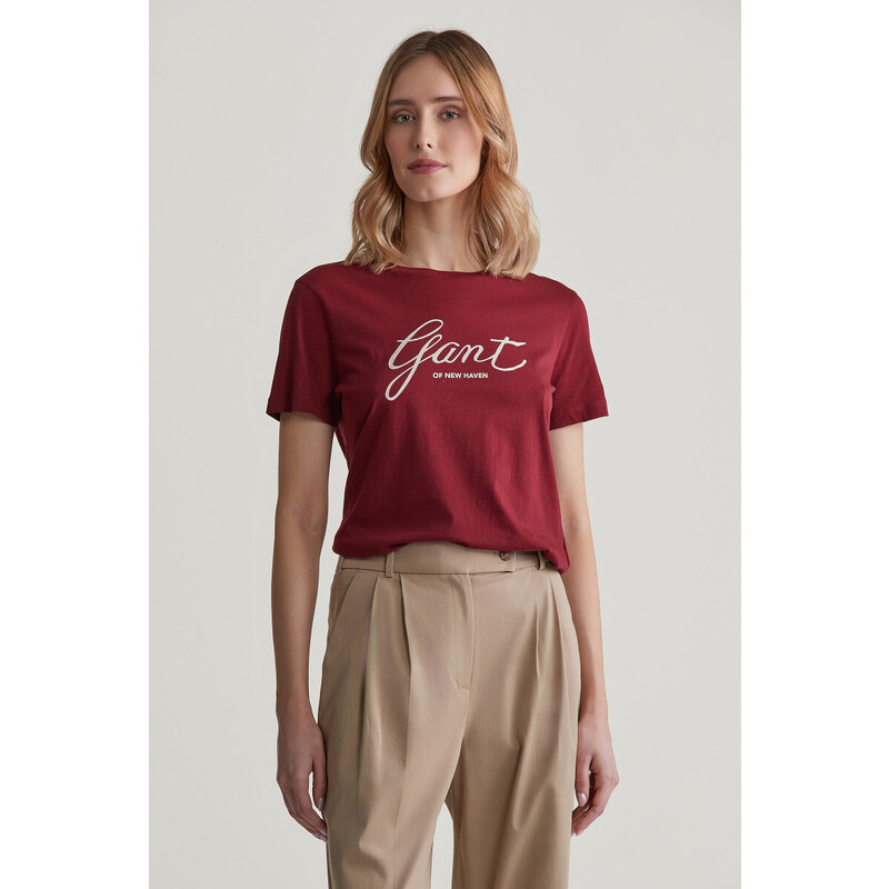 TRIČKO GANT REG SCRIPT T-SHIRT PLUMPED RED 96191933