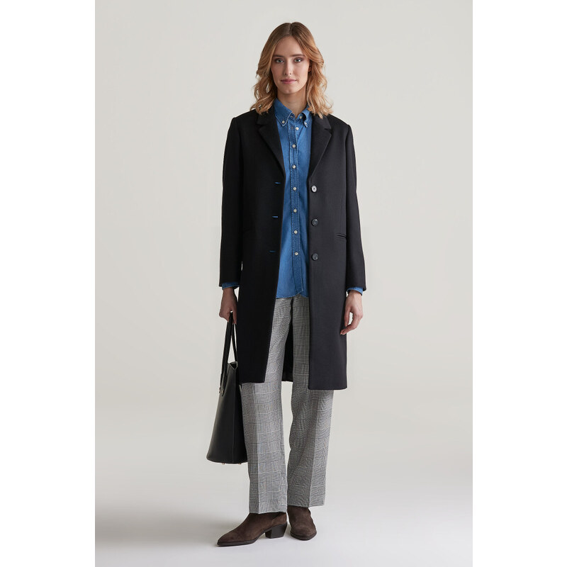 KABÁT GANT CLASSIC TAILORED WOOL COAT BLACK