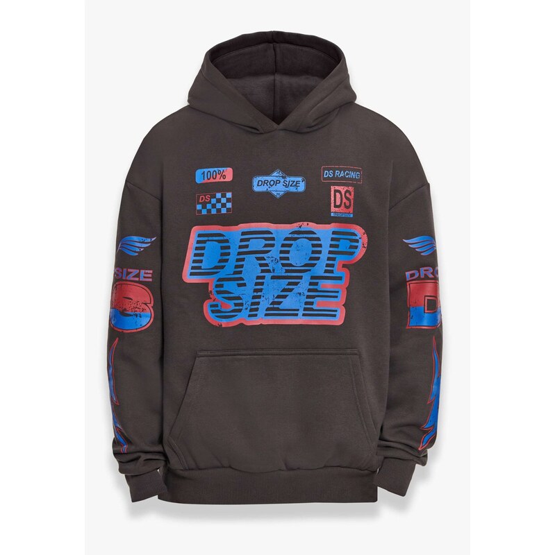 Dropsize Mikina  Dropsize Heavy Oversize Racing Hoodie  černá