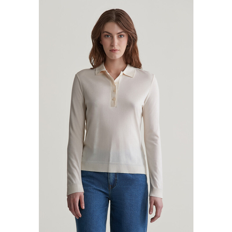 POLOKOŠILE GANT REG SEAMLESS LS POLO CREAM 96262351
