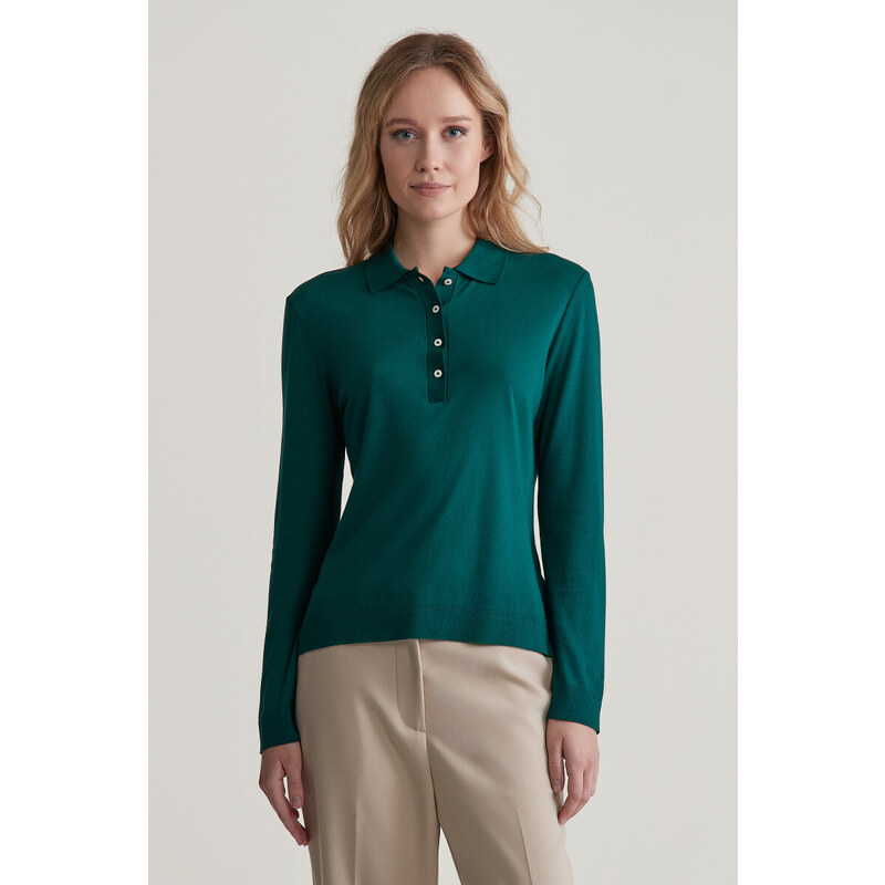POLOKOŠILE GANT REG SEAMLESS LS POLO DEEP FOREST 96262352