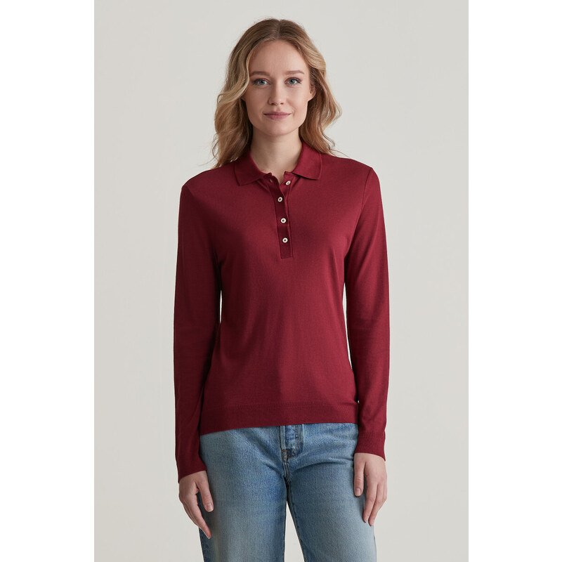 POLOKOŠILE GANT REG SEAMLESS LS POLO PLUMPED RED 96262354