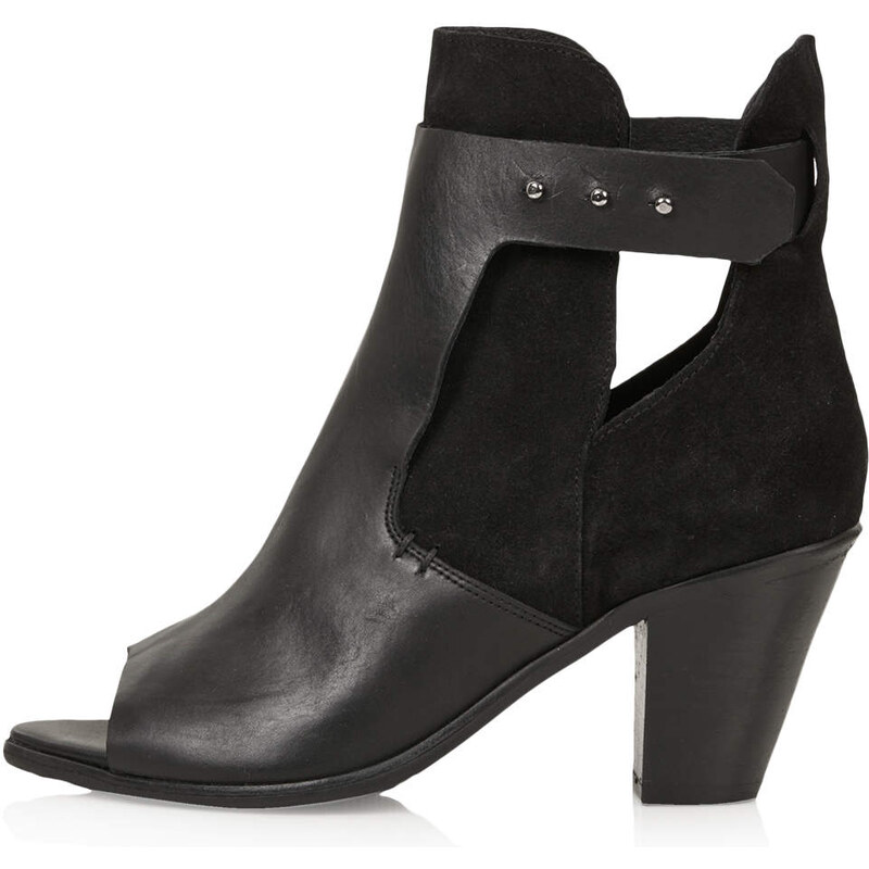 Topshop ARENA Cut Out Peep Toe Boots