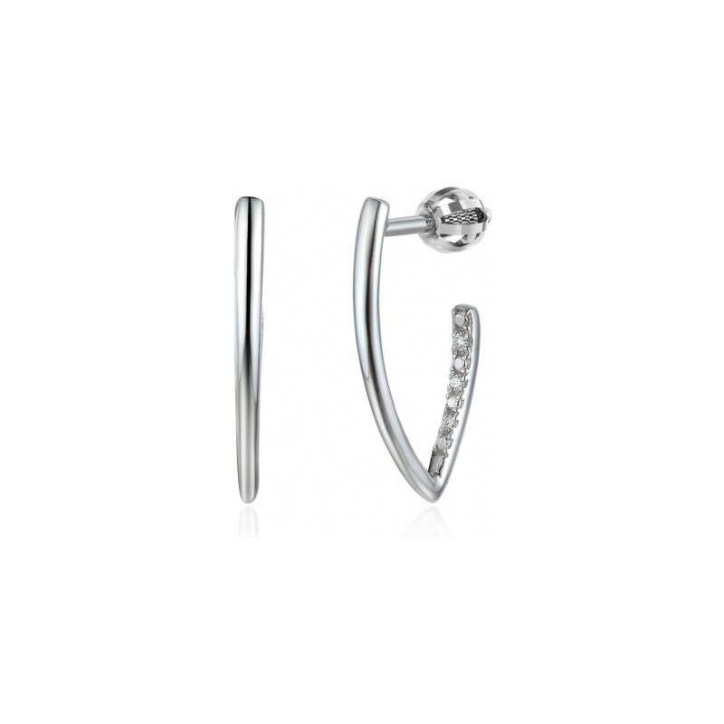 Couple Gems, Jedinečné náušnice Camino, bílé zlato s brilianty, 585-38 115487075