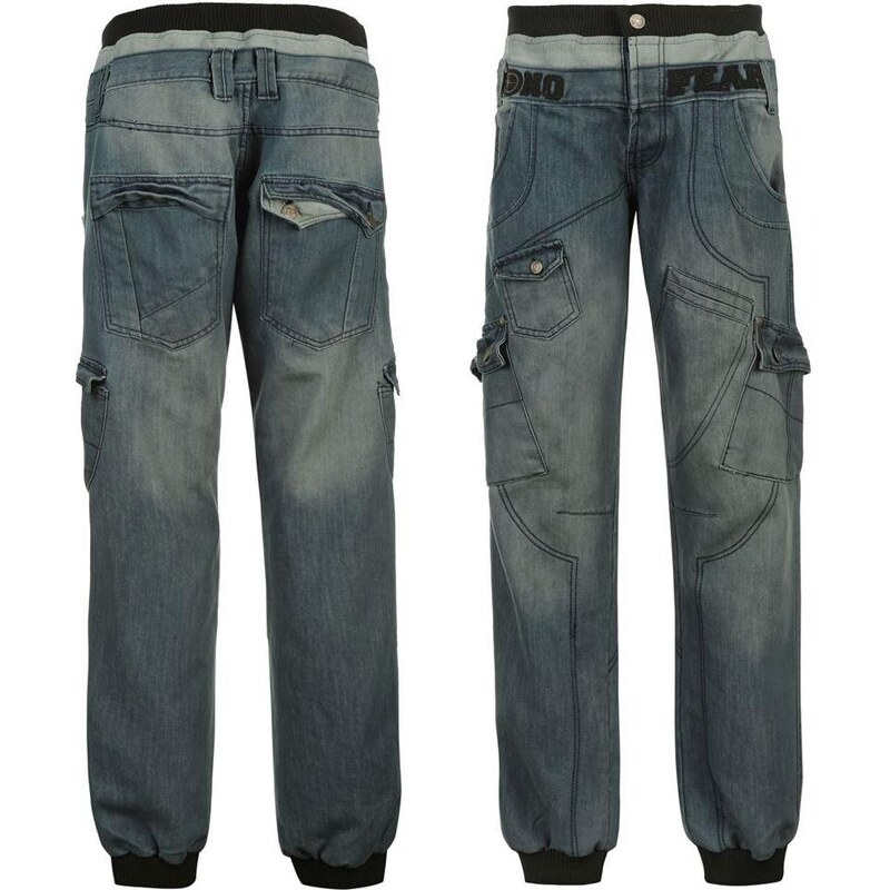 No Fear Double Waistband Jean Mens Mid Wash