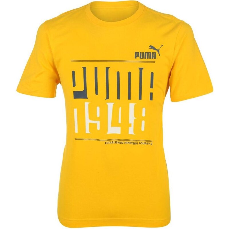 Puma QTT Vanish 1948 T Shirt Mens Yellow/Denim