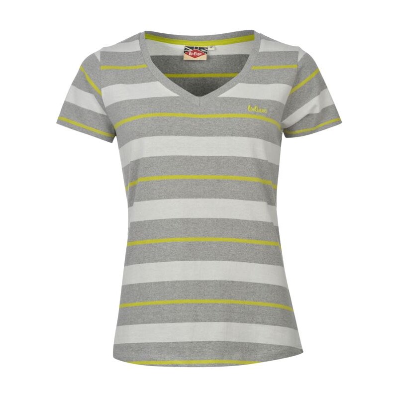 dámské tričko LEE COOPER - GREY M/WHITE - S