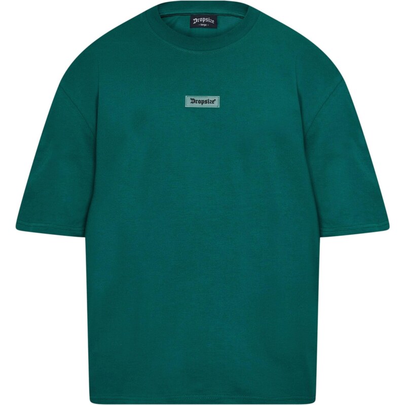 Dropsize Tričko pastelově zelená / tmavě zelená / černá
