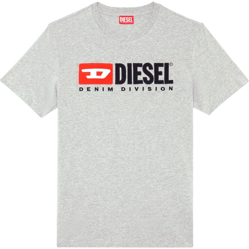 DIESEL Tričko šedá / krvavě červená / černá / bílá