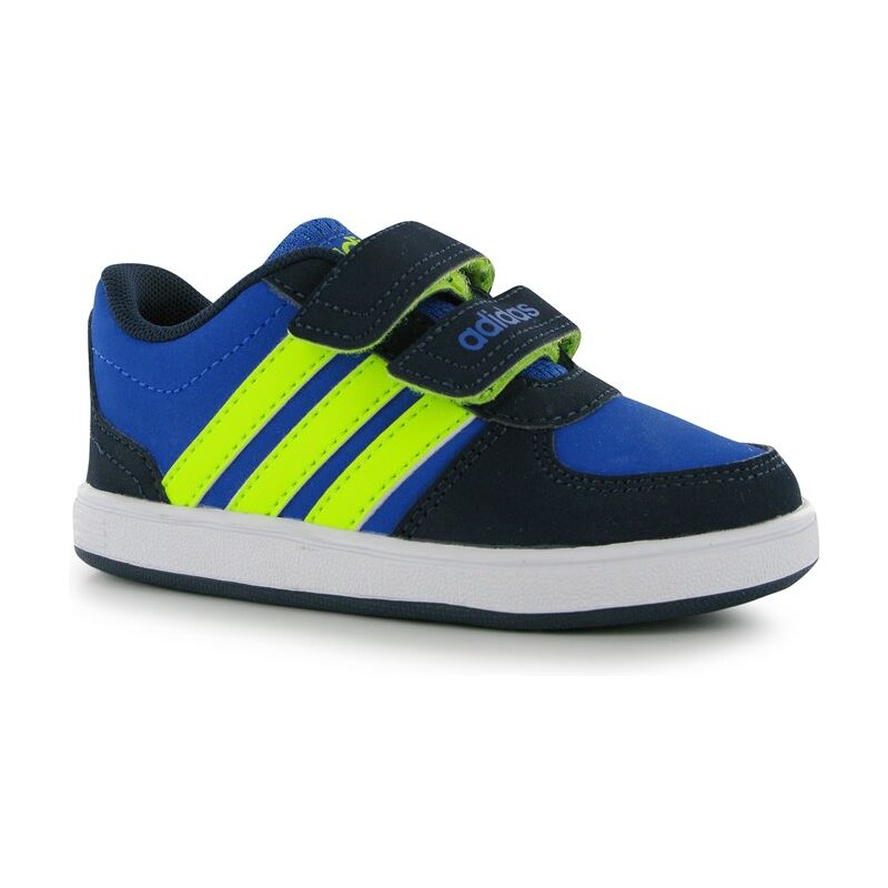 adidas Hoops Nubuck Infant Trainers Blue/SolYel/Nvy
