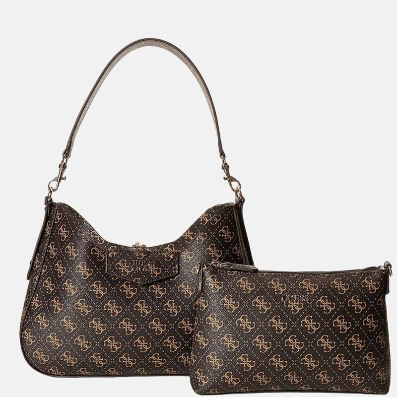 Hnědá kabelka Guess Eco Brenton 2 v 1 55930