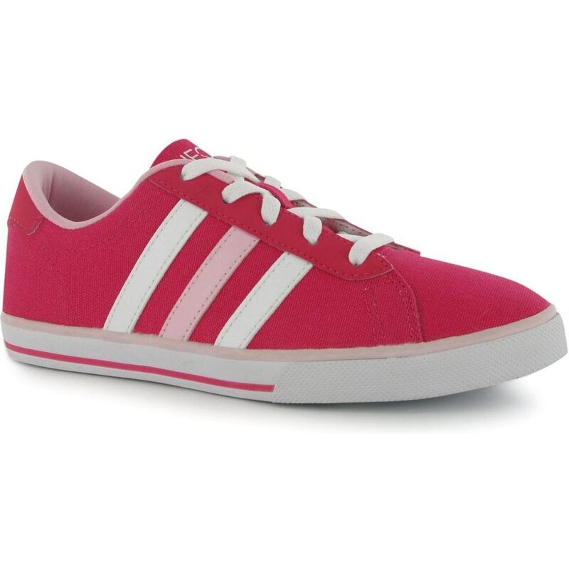 adidas Daily Vulc Girls Canvas Shoes Pink/Diva/Wht