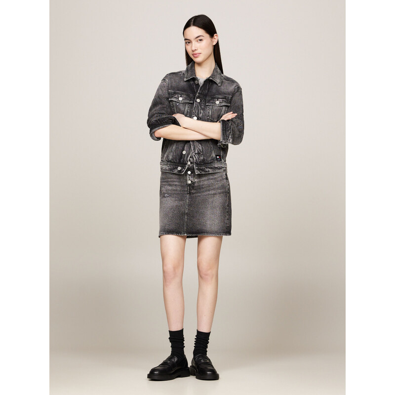 Tommy Jeans dámská černo-šedá bunda Mom 109099420