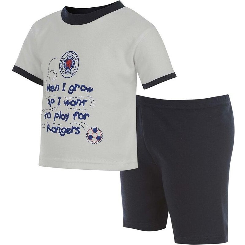 Rangers FC Fun Pyjamas Infant Boys White/Navy