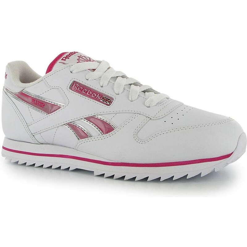 Reebok Classic Etched dětské Girls Trainers White/CandyPink