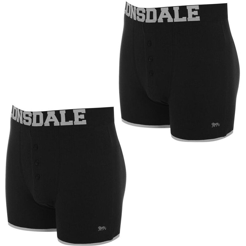 Boxerky Lonsdale 2 Pack Black/Silver