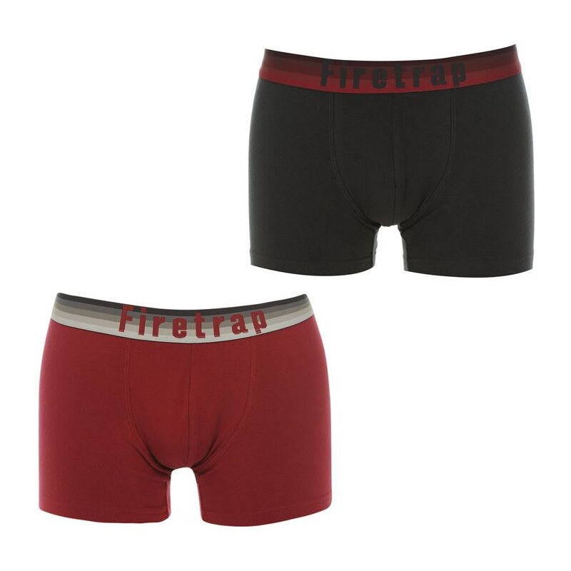 Boxerky Firetrap 2 Pack Charcoal/Red