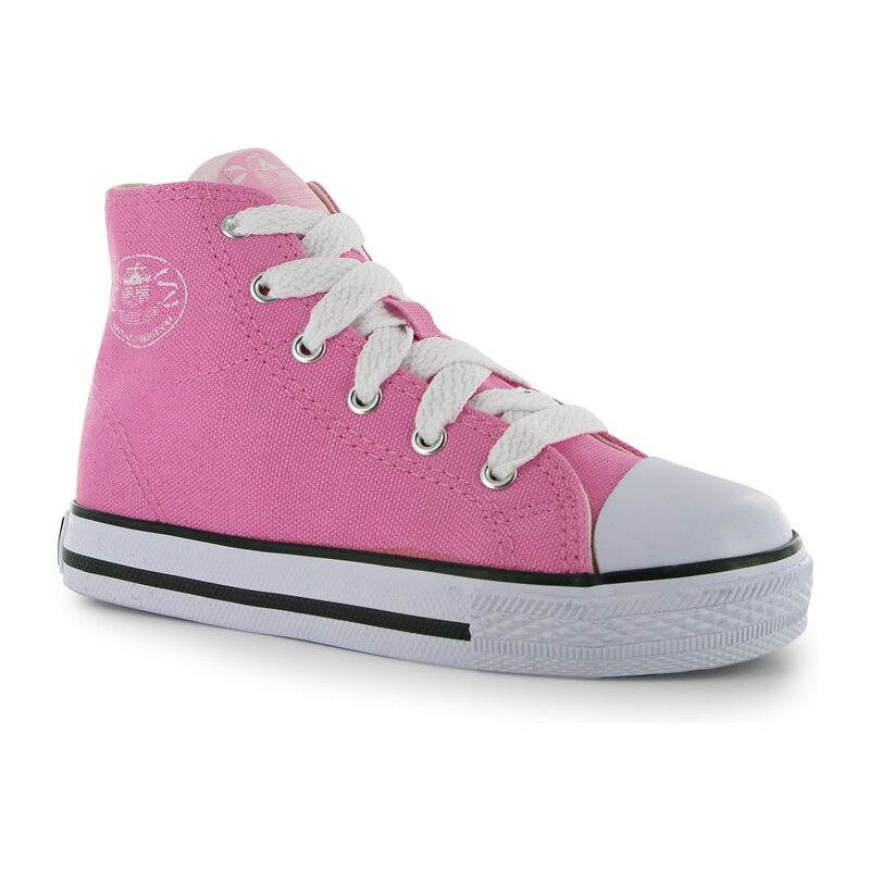 Dunlop Kids Canvas High Top Trainers Pink
