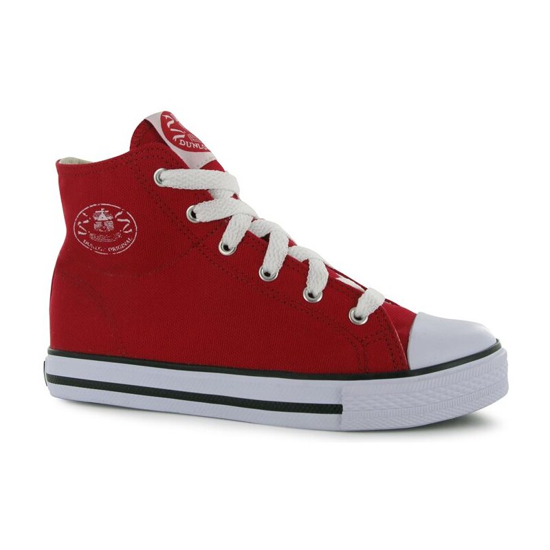 Dunlop Kids Canvas High Top Trainers Red
