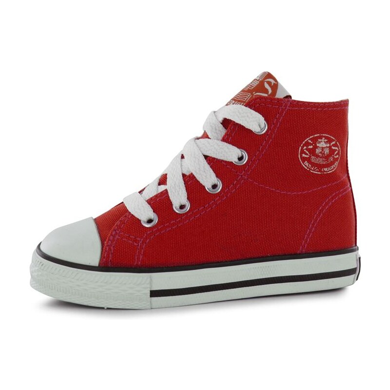 Dunlop Infant Canvas High Top Trainers Red