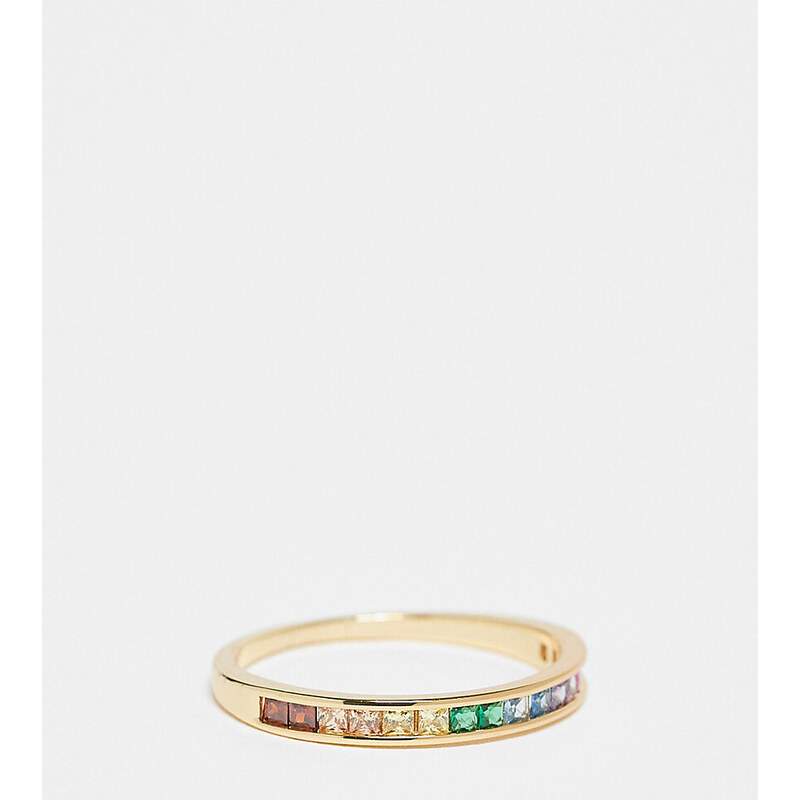 Pieces Plus Pieces Curve 18k plated rainbow stacking ring in gold 96321847