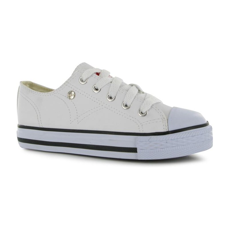Lee Cooper Micro Low Top Kids Canvas Trainers White