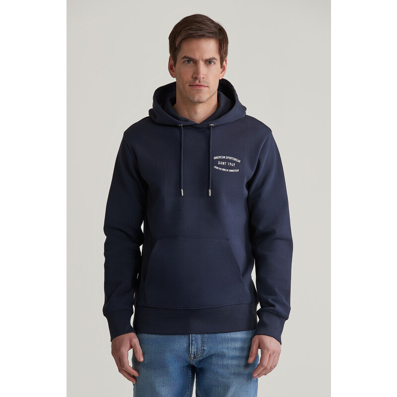 MIKINA GANT SMALL GRAPHIC SWEAT HOODIE EVENING BLUE