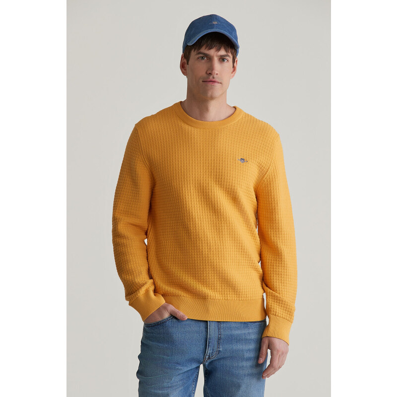 SVETR GANT COTTON TEXTURED C-NECK FADED SUNSET