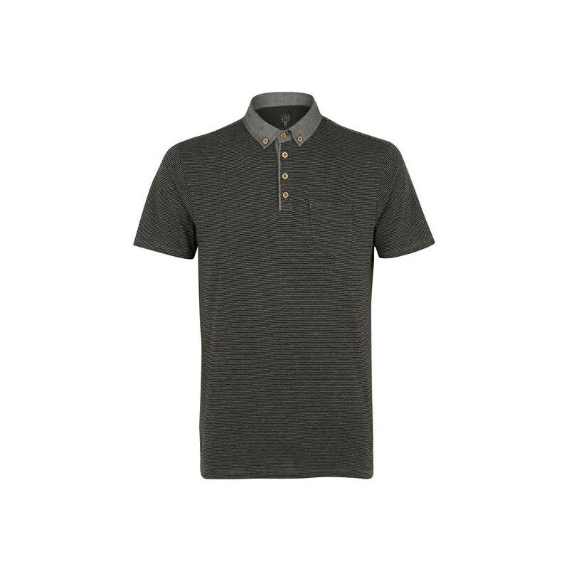 Firetrap Blackseal Fine Stripe Polo Shirt Charcoal