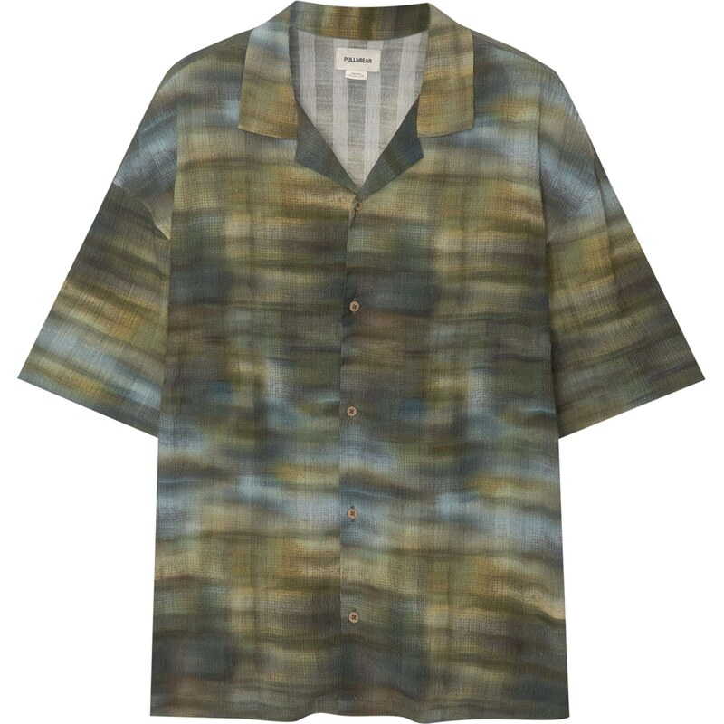 Pull&Bear Košile marine modrá / opálová / khaki / olivová