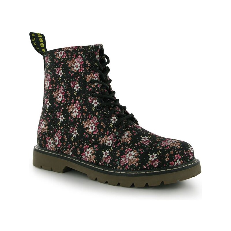 Fabric Patterned Boots dámské Black Floral