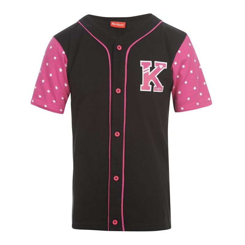 Triko Kickers Baseball Shirt Girls Black/Purple