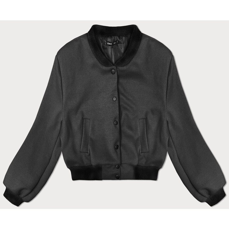 MADE IN ITALY Dámský krátký bomber v grafitové barvě (234003) 96351054