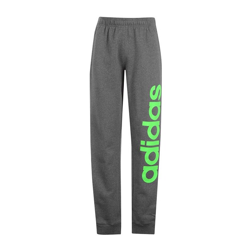adidas Lined Logo Fleece Sweatpants pánské DkGrey/Lime