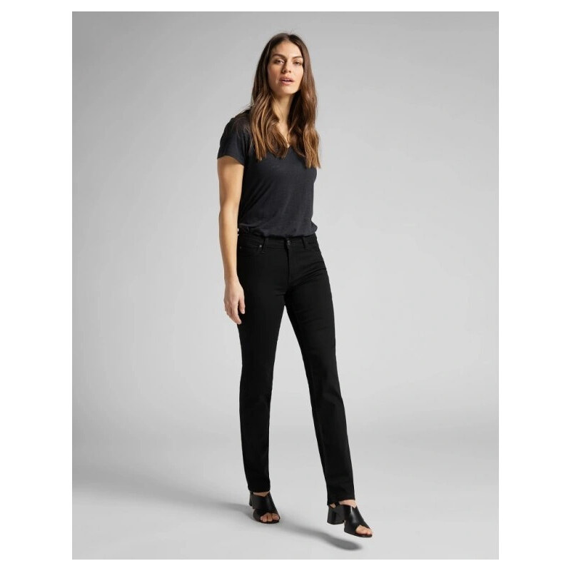 Dámské jeans LEE L301FS47 MARION STRAIGHT BLACK