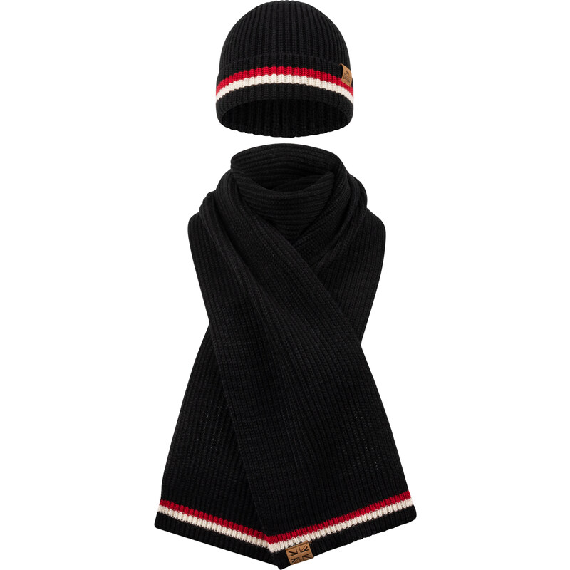 Lonsdale Unisex scarf and beanie set
