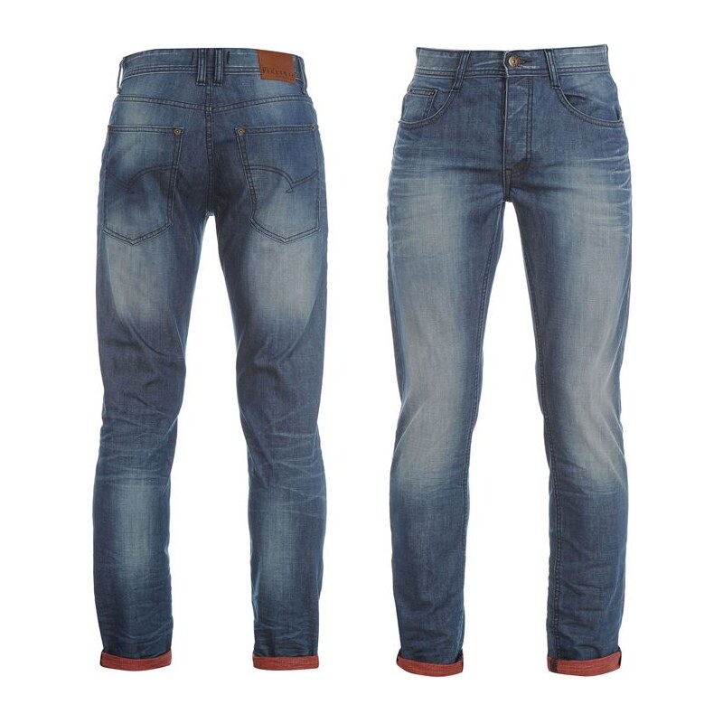 Firetrap Contin pánské Jeans Mid Wash/Red