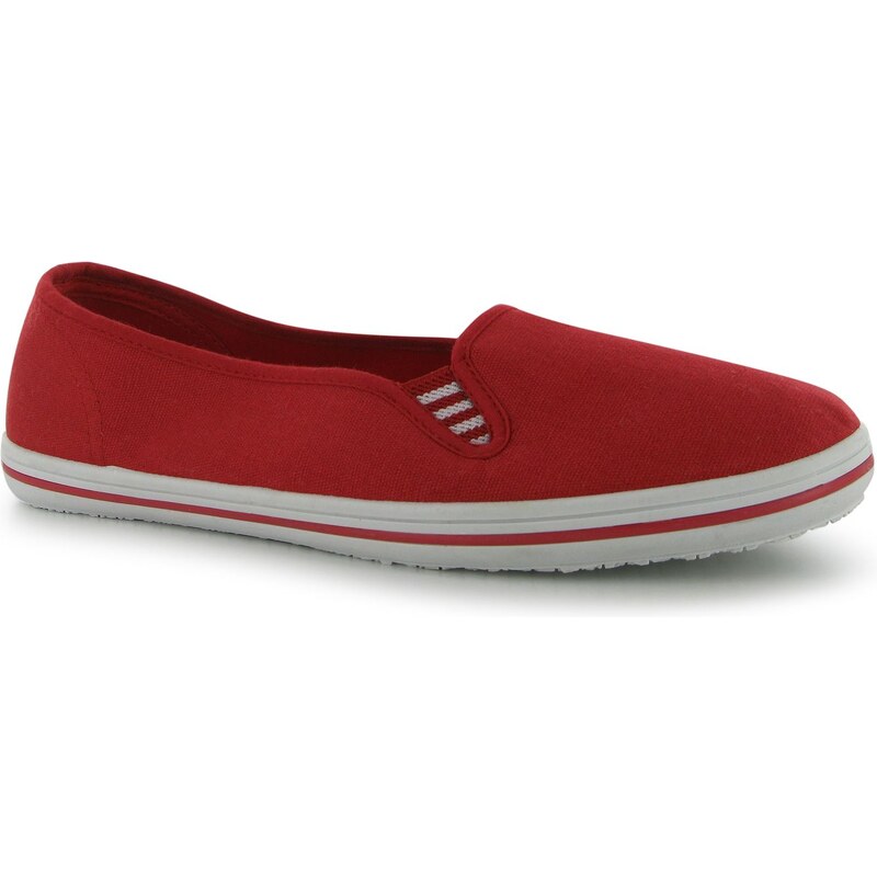 Slazenger Canvas Slip On dámské Shoes Red 4