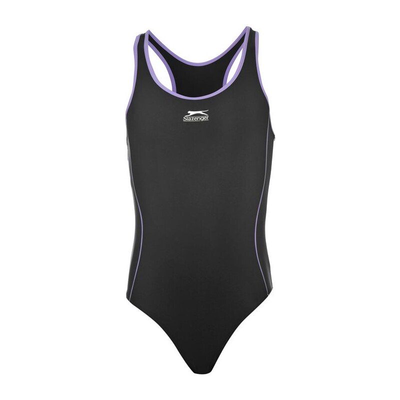 Slazenger Basic Swimming Suit dětské Girls Blac/Purple