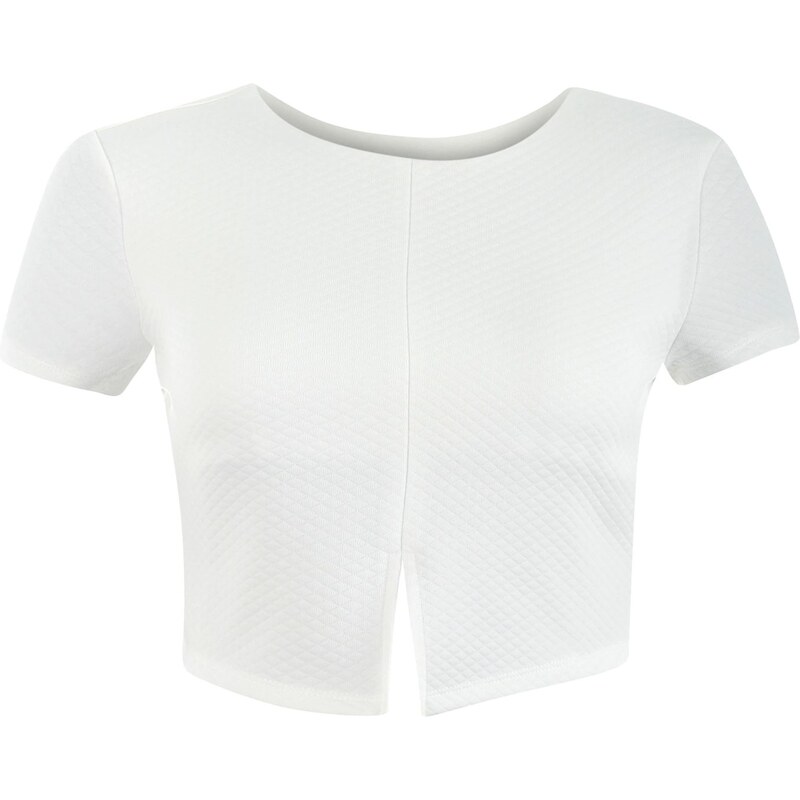 Triko Rock and Rags Quilted Crop Top White M