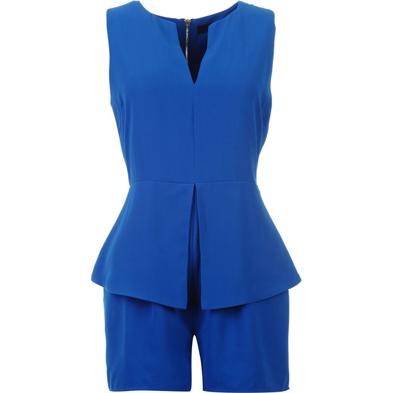 Rock and Rags Peplum Playsuit Electric Blue