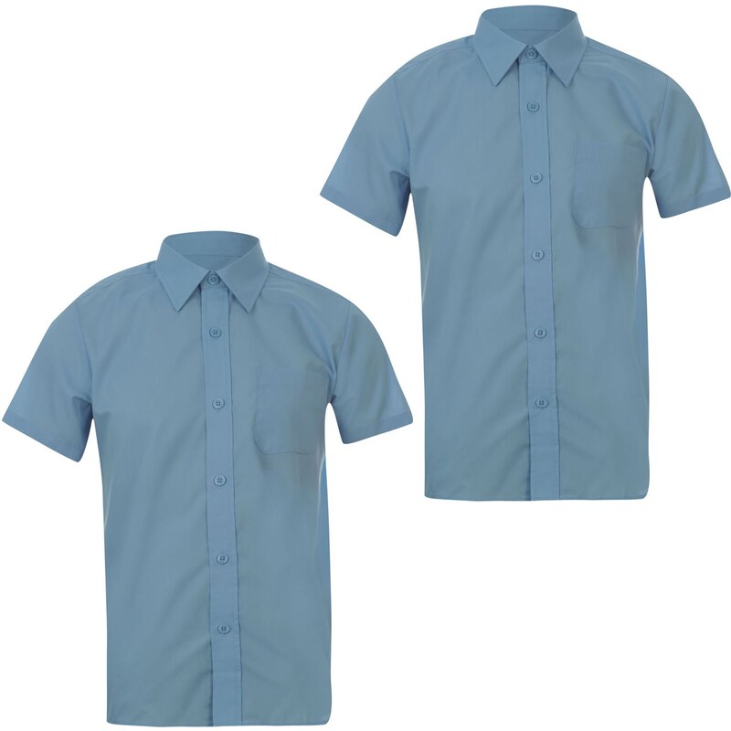 Triko Giorgio Boys 2 Pack Short Sleeve School Shirts Blue