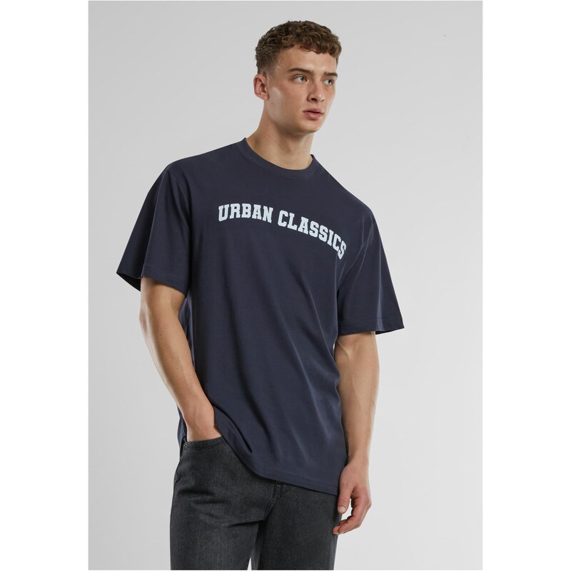 Urban Classics Pánské tričko UC College Logo námořnická modrá
