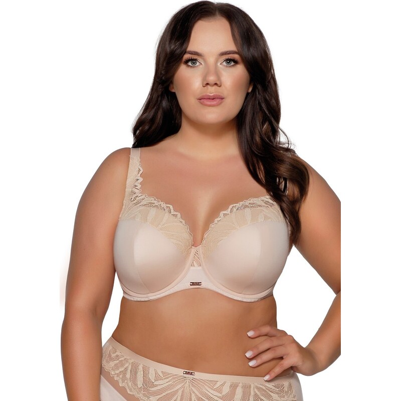 AVA LINGERIE Krajková vyztužená podprsenka Ava 2107 Maxi Béžová 115137371