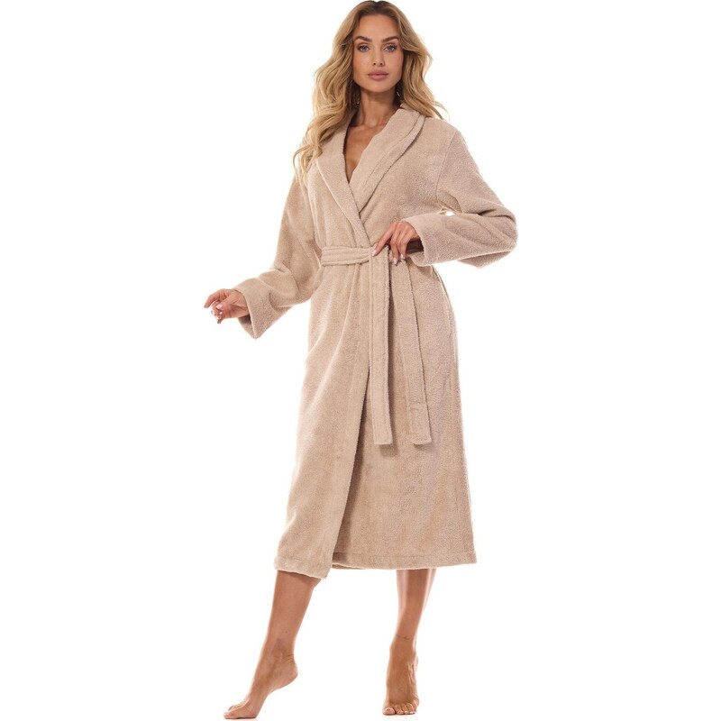 Dámský luxusní župan L&L Basic Long Béžová 96553099